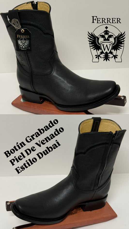 Botin grabado piel de venado